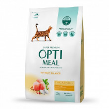 Сухой корм для кошек Optimeal со вкусом курицы 4 кг (B1841201) (246274) Сухой корм для кошек Optimeal со вкусом курицы 4 кг (B1841201) (246274)