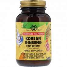 Травы Solgar Корень Женьшеня (Экстракт), Korean Ginseng Root Extract, 60 (SOL-04138) (305274)