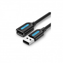 Дата кабель USB 2.0 AM/AF 0.5m black Vention (CBIBD) (344274)