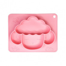 Силиконовая тарелка-коврик "Баранчик" MGZ-0125(Pink) 18х23 см