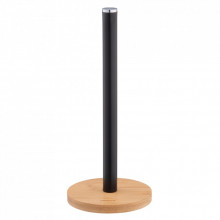 Держатель бумажных полотенец Ardesto Midori 15х34см, метал, бамбук, чорний (AR0913BB) (293684)