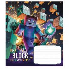 Тетрадь ученическая "Pixel Block" 012-3407K-1 в клетку, 12 листов