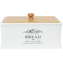 Хлібниця керамічна Sweet Home BREAD 32х18.5х18.5см з дерев'яною кришкою (250094)