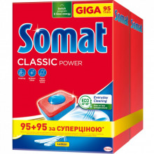 Таблетки для посудомоечных машин Somat Classic Power 95+95 шт. (9000101821406) (318094)