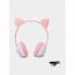 Беспроводные наушники с кошачьими ушками и RGB подсветкой FM радио, micro SD Cat MZ-023 Розовые с белым (197194)