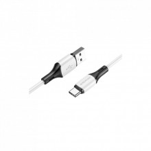 Дата кабель USB 2.0 AM to USB-C 1.0m 3A silicone white BOROFONE (6974443384796) (323394)