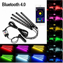 Светодиодная подсветка салона авто bluetooth rgb 4х12 APP (173594)