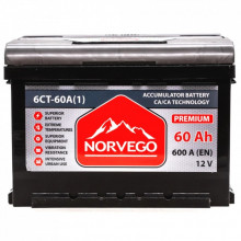 Аккумулятор автомобильный NORVEGO ВЕСТА Premium 60A +лів (1) (600 пуск) (297894)