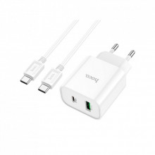 Зарядное устройство HOCO C80A Plus Rapido PD20W+QC3.0 charger set(C to C) White (6931474779908) (201205)