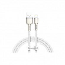 Дата кабель USB 2.0 AM to Lightning 1.0m Cafule Series Metal 2.4A White Baseus (CALJK-A02) (341605)