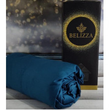 Сатинове простирадло на резинці 160х200см та 2 наволочки 50х70см, Belizza "Classic Blue" (230015)