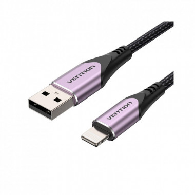 Дата кабель USB 2.0 AM to Lightning 2.0m 2.4A Aluminum Alloy Purple Vention (LABVH) (322325)