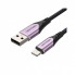 Дата кабель USB 2.0 AM to Lightning 2.0m 2.4A Aluminum Alloy Purple Vention (LABVH) (322325)