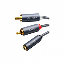 Кабель мультимедийный 3.5mm F to 2xRCA M 1.0m Black Ugreen (10588) (249625)