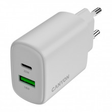 Зарядное устройство Canyon OnCharge 200 20W 1xPD 1xQC EU White (CNE-CHA200-21) (321925)