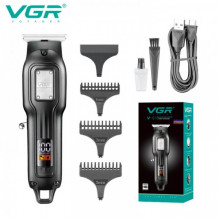 Машинка для стрижки волос VGR V-918, триммер, 4 насадки, LED дисплей (341925)