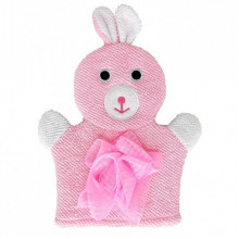Мочалка-перчатка для купания малышей MGZ-0911(Pink) Зайка