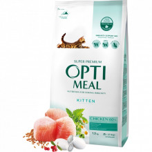 Сухой корм для кошек Optimeal для котят со вкусом курицы 1.5 кг (4820215369664) (199735)
