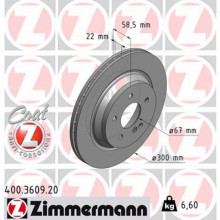 Тормозной диск ZIMMERMANN 400.3609.20 (299735)
