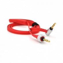 Кабель мультимедийный 3.5mm M to 3.5mm M 1.0m flat red Voltronic (YT-AUXSY(M)/(M)-1-R) (320245)