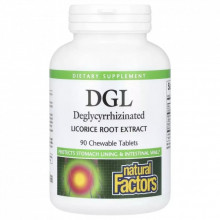Травы Natural Factors Экстракт корня солодки деглицирризинированный, DGL, Deglyc (NFS-04508) (308745)