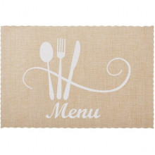 Набір 12 сервірувальних килимків Doily Menu 30х45см, плейсмат (подтарельники), пісочний (232845)