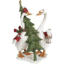 Декоративна статуетка "Гуси з Ялинкою" 14х11.5х20см (235255)