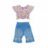 Аксессуар к кукле Zapf Одежда для куклы Baby Born - Цветочный джинс (832677) (335165)