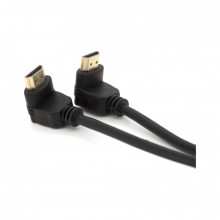 Кабель мультимедийный HDMI M to HDMI M 1.0m V1.4 90° corner black Merlion (YT-HDMI-1.0m/90°-90°) (320265)