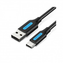 Дата кабель USB 2.0 AM to USB-C 1.0m 3A black Vention (COKBF) (344265)