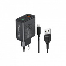 Зарядное устройство Grand-X QC3.0 18W + Lightning cable (CH-650L) (237765)