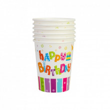 Стаканы одноразовые Maxi Happy Birthday бумажные 270 мл 6 шт. (MX440100) (291965)