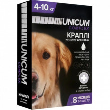 Капли для животных Unicum COMPLEX от блох, клещей и гельминтов на холке для собак 4-10 кг/4 шт (4820150202514) (303275) Капли для животных Unicum COMPLEX от блох, клещей и гельминтов на холке для собак 4-10 кг/4 шт (4820150202514) (303275)