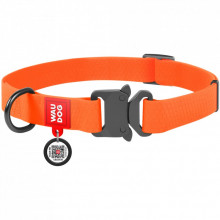 Ошейник для животных WAUDOG Waterproof с QR паспортом XL Ш 25 мм Д 35-58 см (оранжевый) (27844) (308375)