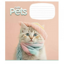 Тетрадь ученическая "Cute pets" 012-3253C-5 в косую линию, 12 листов