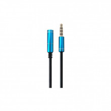 Кабель мультимедийный 3.5mm M to 3.5mm F 1.0m (4pin) Maxxter (A-3434-1m) (193985)