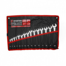 Набор ключей комбинированных 15 ед., 6-22 мм, PROF, чехол INTERTOOL XT-1514 (239985)