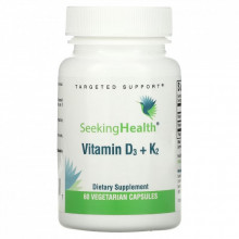 Витамин Seeking Health Витамин D3+K2, 5000 МЕ и 100 мкг, Vitamin D3+K2, 60 вегетарианских ка (SKH-52136) (306985)