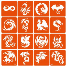 Набор трафаретов для био-тату "Dragons" dragons-16