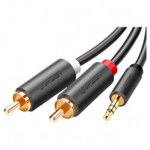 Кабель мультимедийный 3.5mm F to 2xRCA M 1.0m Black Ugreen (10772) (243295)