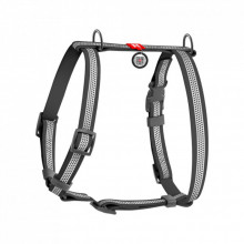 Шлей для собак WAUDOG Waterproof анатомическая Н-образная, светоотражающая S серая (328011) (309895)
