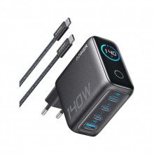Зарядное устройство Anker Laptop GaN 140W 3xUSB-C PD3.1 + USB-A + display + cable Black (B2697GZ1) (341306)