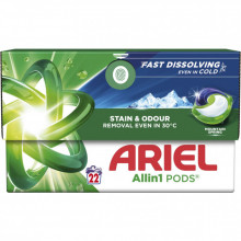 Капсулы для стирки Ariel Pods All-in-1 Горный родник 22 шт. (8700216765466) (345306)