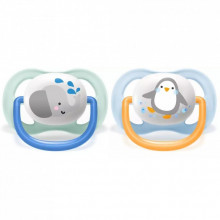 Пустышка Philips AVENT Ultra Air Animal для мальчиков 0-6 мес (SCF080/05) (204326)