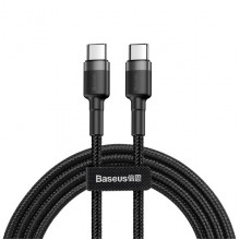 Кабель Baseus Cafule Type-C to Type-C PD2.0 60W 20V 3A 1M Черный/Серый (CATKLF-GG1) (253326)