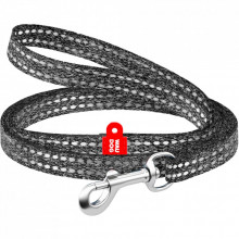 Поводок для кошек WAUDOG Re-cotton светоотражающий XS 200х1 см серый (164411) (310326)