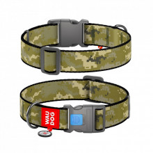 Ошейник для животных WAUDOG Nylon с QR паспортом "Милитари" пластиковый фастекс XXL (284-4026) (312326)