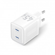 Зарядное устройство Vention 2xUSB-C PD45W GaN transparent white (FCFW0-EU) (345326)