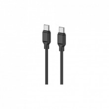 Дата кабель USB-C to USB-C 1.0m Glow 60W black 2E (2E-CCCC-BL) (321626)
