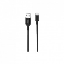 Дата кабель USB 2.0 AM to USB-C 1.0m braided black XO (XO-NB143C1-BK) (323626)